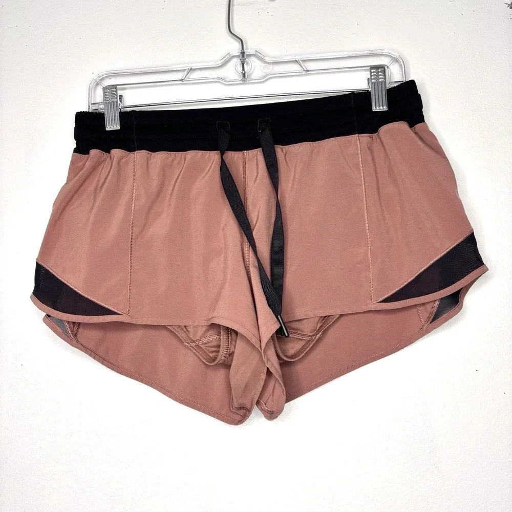 Lululemon Speed Up Shorts 8 Brown Black Trim Athletic Running Gym Walking Hiking